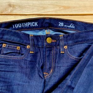 J. Crew toothpick ankle dark wash jeans